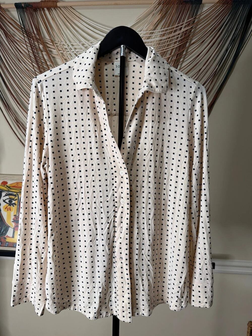 3 for $9 Soma pajama top EUC beige, and black s 2862